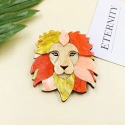 BrochesCabeza de león de colores - broche acrílico
