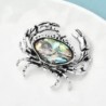 BrochesBroche de cangrejo de metal vintage - con concha de colores