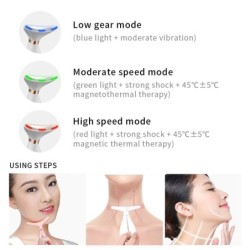 MasajeMasajeador multifuncional cara/cuello - lifting / antiarrugas - Terapia de fotones LED