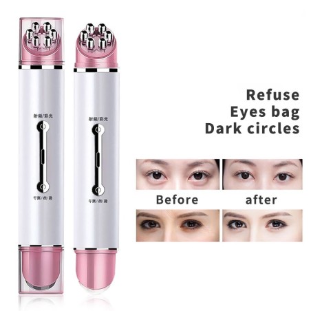 MasajeMasajeador de ojos EMS - antiarrugas - eliminación de ojeras - compresa caliente - LED - USB