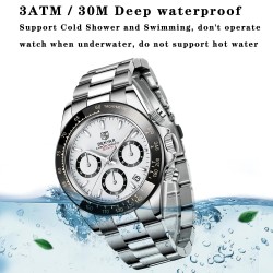 RelojesBENYAR - reloj deportivo de acero inoxidable - cronógrafo - cuarzo - resistente al agua