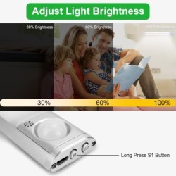 Tiras de LEDLuz de banda LED - Luz nocturna USB - sensor de movimiento - banda magnética