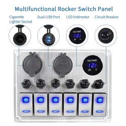 Herramientas & mantenimientoBalancín de metal a prueba de agua - panel de interruptores de palanca - disyuntor - USB - 4/6 ba...