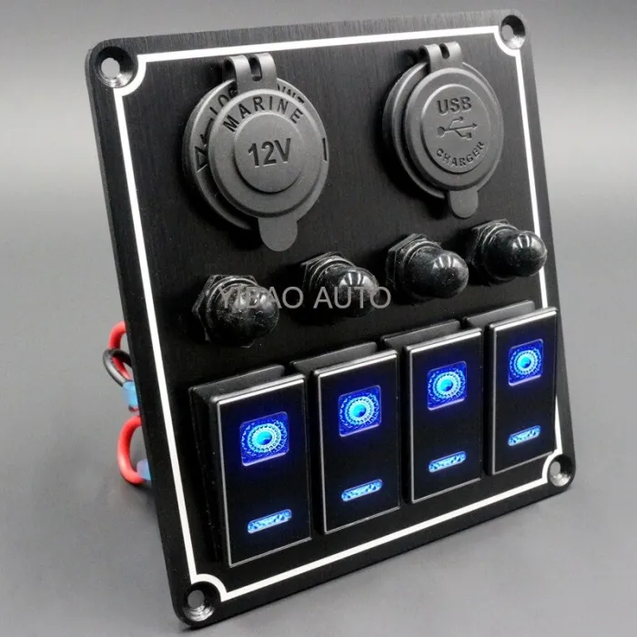 Herramientas & mantenimientoBalancín de metal a prueba de agua - panel de interruptores de palanca - disyuntor - USB - 4/6 ba...