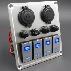Herramientas & mantenimientoBalancín de metal a prueba de agua - panel de interruptores de palanca - disyuntor - USB - 4/6 ba...
