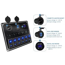 Herramientas & mantenimientoBalancín de metal a prueba de agua - panel de interruptores de palanca - disyuntor - USB - 4/6 ba...
