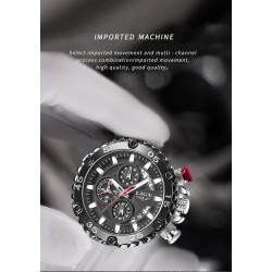 RelojesLIGE - reloj deportivo de cuarzo - luminoso - resistente al agua - acero inoxidable