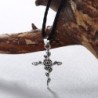 Rose cross pendant - rope necklaceNecklaces