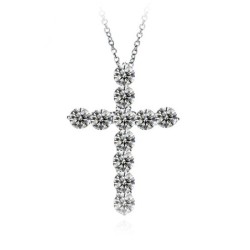 CollarColgante cruz de cristal blanco - con collar