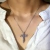 CollarColgante cruz de cristal blanco - con collar