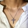 White crystal cross pendant - with necklaceNecklaces