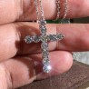 CollarColgante cruz de cristal blanco - con collar