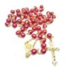 CollarRosario de perlas rojas / blancas