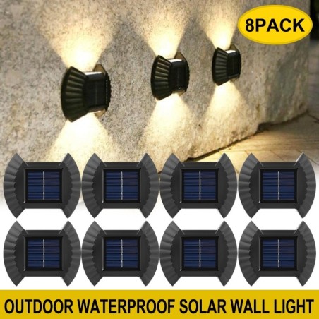 Iluminación solarLuz solar para jardín - Lámpara de pared LED - resistente al agua