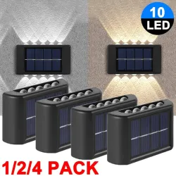 Iluminación solarLuz solar LED - lámpara de pared exterior - resistente al agua - luz arriba / abajo