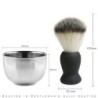 AfeitadoSet de afeitado profesional para barba - brocha - bol de acero inoxidable - con soporte