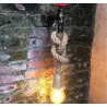 Industrial pipe - vintage wall lamp with hemp ropeWall lights