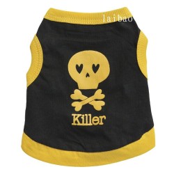 GatosChaleco decorativo - para perros / gatos - estampado de calaveras - letras KILLER