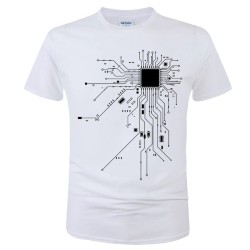 CamisetasCamiseta de manga corta - Procesador de CPU / estampado de diagrama de circuito
