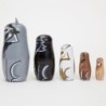 JuguetesLobo de madera pintado a mano - muñecas de anidación - Matryoshka rusa - 5 piezas