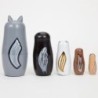 JuguetesLobo de madera pintado a mano - muñecas de anidación - Matryoshka rusa - 5 piezas