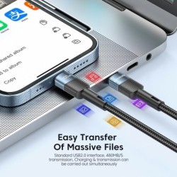 CablesEssager - USB tipo C a USB C - cable de carga rápida - 60W - 100W