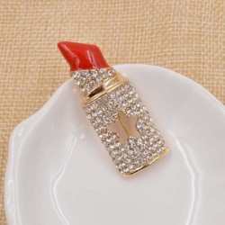 Crystal red lipstick - broochBrooches