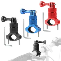 SoportesSoporte de manillar de bicicleta / motocicleta - abrazadera de metal - soporte de cámara - giratorio 360 - para cámar...