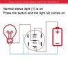 InterruptoresPulsador metálico - LED bicolor - estanco - rearme momentáneo - 12V - 220V - 199mm - 22mm