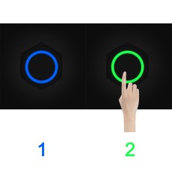 InterruptoresPulsador metálico - LED bicolor - estanco - rearme momentáneo - 12V - 220V - 199mm - 22mm