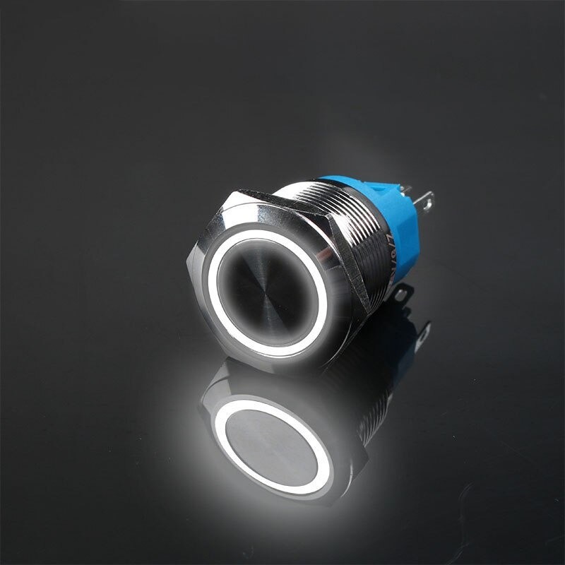 InterruptoresPulsador metálico - resistente al agua - autorreinicio - LED - 12mm / 16mm / 19mm / 22mm - 6V / 24V / 220V