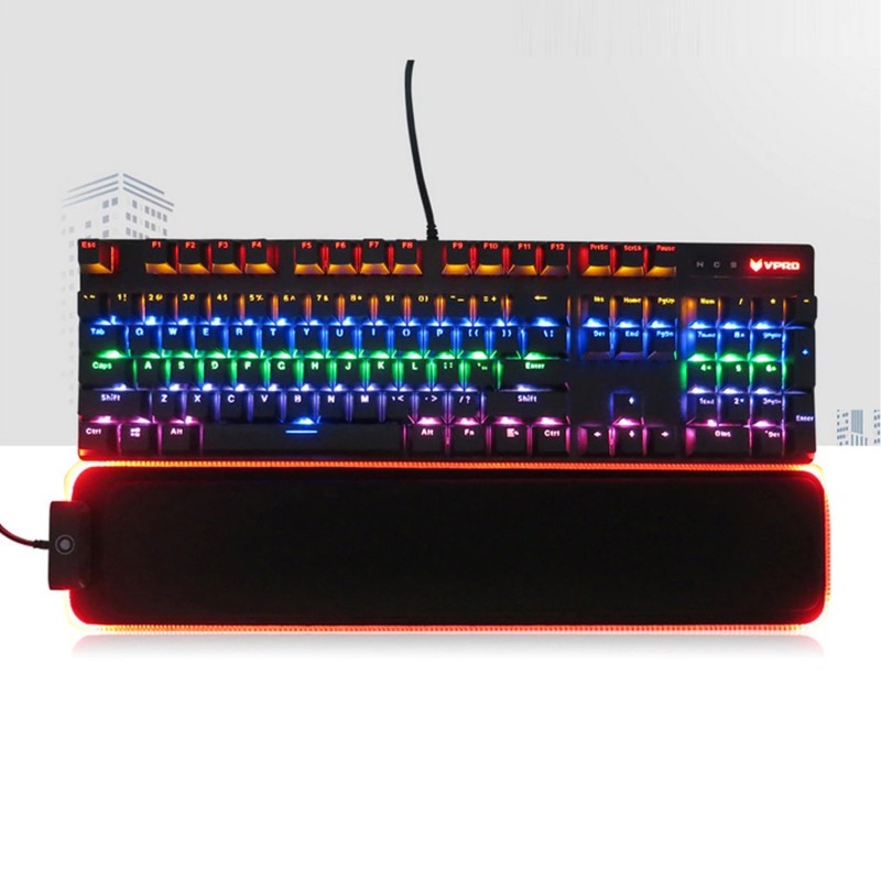 AccesoriosTeclado / reposamuñecas - Cojín de apoyo - Almohadilla antideslizante - RGB - LED