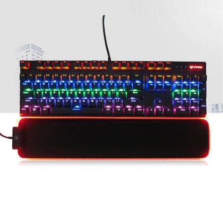 AccesoriosTeclado / reposamuñecas - Cojín de apoyo - Almohadilla antideslizante - RGB - LED