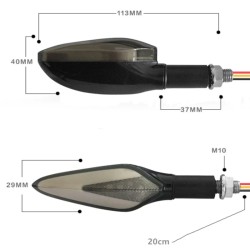 Luces de giroLámpara de señales de giro de motocicleta - luces LED que fluyen - universal - resistente al agua - LED 12V - 2 ...