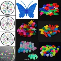 BicicletaCuentas decorativas para ruedas de radios de bicicleta - mariposas - peces - estrellas - 26 / 36 piezas