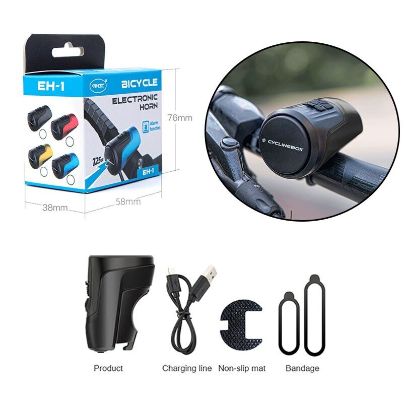 Bicycle horn - USB rechargeable - anti-theft alarmBicycle