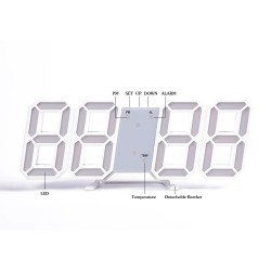 RelojesReloj de pared digital 3D moderno - LED - USB - con función de alarma