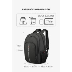 MochilasMochila impermeable - Maletín para portátil de 15,6 pulgadas - Antirrobo - Puerto USB - Gran capacidad
