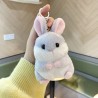 Fluffy fur mini rabbit - keychainKeyrings