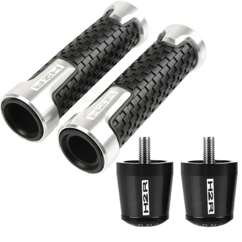 Hand Grips & EndManillar de moto / extremos - tapones de aluminio - 22 mm - juego