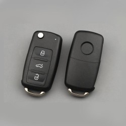 LlavesFunda de llave remota abatible - carcasa de llave - 3 botones - para Volkswagen Golf Passat Polo Jetta Touran