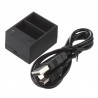 Batería y CargadoresCargador de batería - doble ranura - con cable USB - para GoPro 5 / 6 / 7