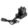 Batería y CargadoresCargador de batería - doble ranura - con cable USB - para GoPro 5 / 6 / 7
