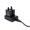 Batería y CargadoresCargador de batería - doble ranura - con cable USB - para GoPro 5 / 6 / 7