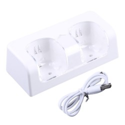 WiiCargador doble - Indicador LED - para mando de Wii - con 2 pilas