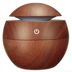 HumidificadoresHumidificador ultrasónico de aire - difusor de aceites esenciales - LED - USB - grano de madera - 130ml