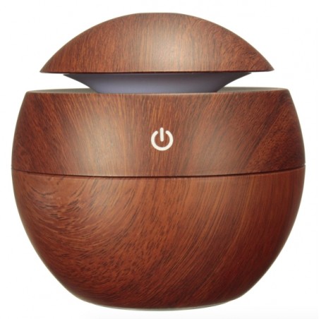 HumidificadoresHumidificador ultrasónico de aire - difusor de aceites esenciales - LED - USB - grano de madera - 130ml