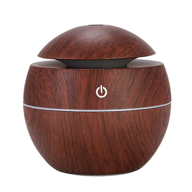 HumidificadoresHumidificador ultrasónico de aire - difusor de aceites esenciales - LED - USB - grano de madera - 130ml