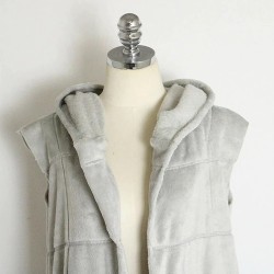 ChaquetasCálido abrigo de piel de invierno - chaleco con capucha