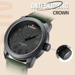 RelojesNAVIFORCE - reloj deportivo militar - cuarzo - resistente al agua - correa de piel - negro